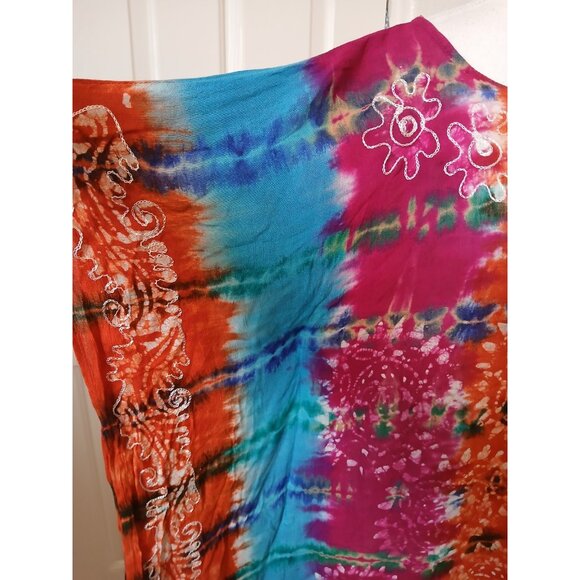 India Boutique Women’s Coverup‎ Free Size Multicolor Embroidery Bohemian Beachy - Picture 6 of 15